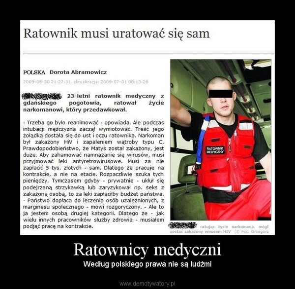 Ratownicy medyczni – Według polskiego prawa nie są ludźmi 