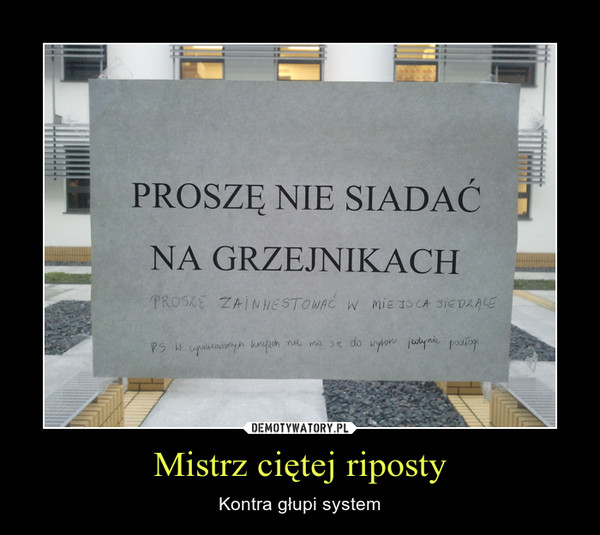 Mistrz ciętej riposty – Kontra głupi system 