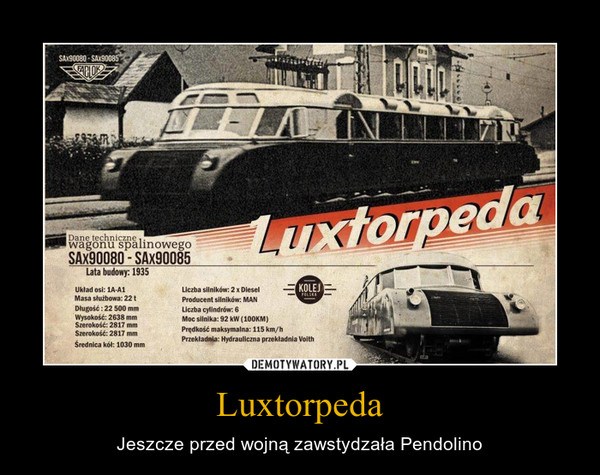 Luxtorpeda – Jeszcze przed wojną zawstydzała Pendolino 
