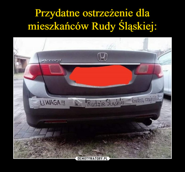 Przydatne ostrzeżenie dla mieszkańców Rudy Śląskiej: