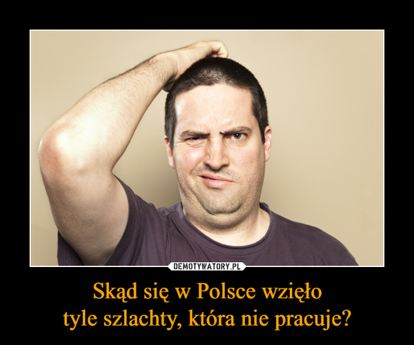 Skąd się w Polsce wzięłotyle szlachty, która nie pracuje? –  