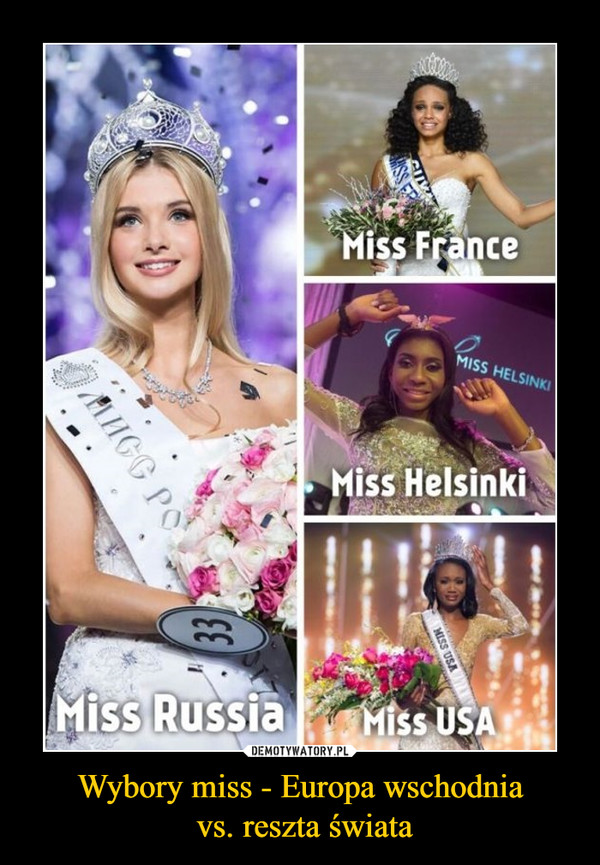 Wybory miss - Europa wschodnia vs. reszta świata –  