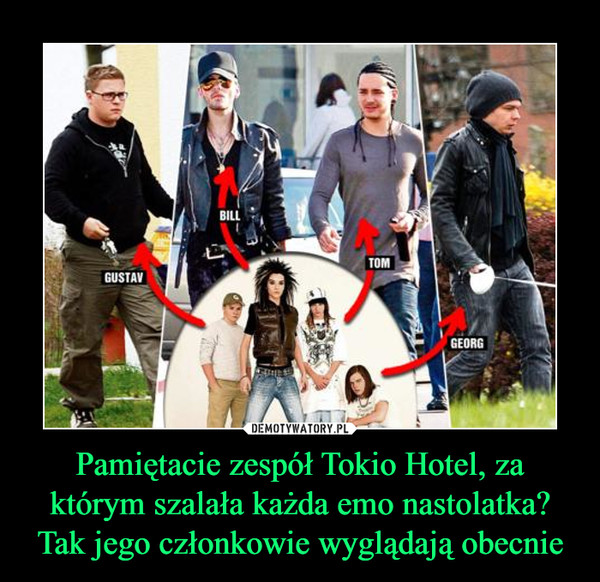 Pamiętacie zespół Tokio Hotel, za którym szalała każda emo nastolatka? Tak jego członkowie wyglądają obecnie