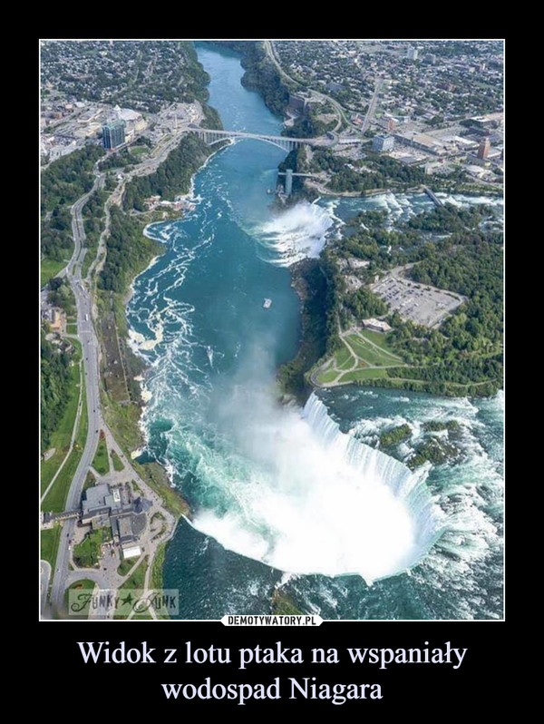 Widok z lotu ptaka na wspaniały wodospad Niagara –  
