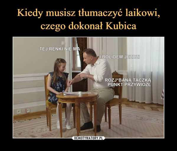 Kiedy musisz tłumaczyć laikowi, czego dokonał Kubica