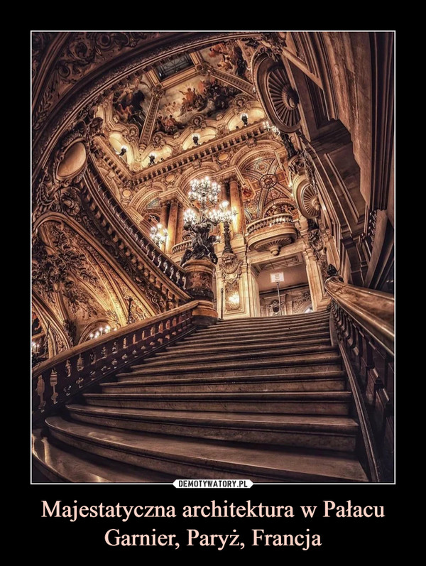 Majestatyczna architektura w Pałacu Garnier, Paryż, Francja –  