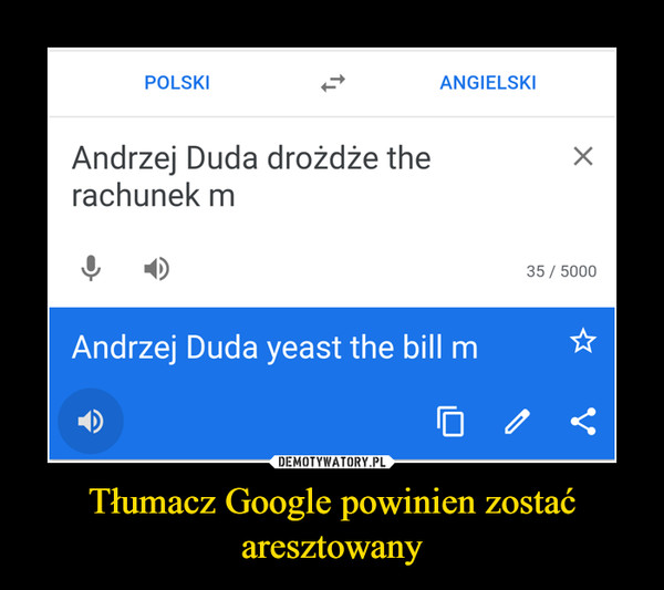 Tłumacz Google powinien zostać aresztowany