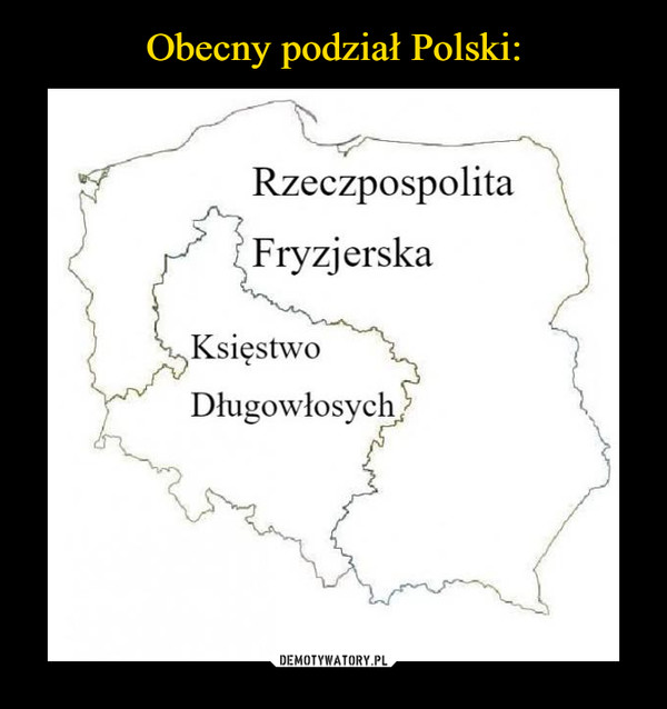 Obecny podział Polski: