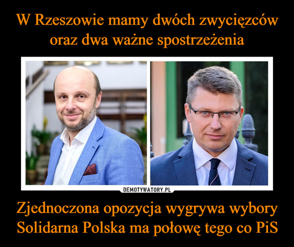 Zjednoczona opozycja wygrywa wyborySolidarna Polska ma połowę tego co PiS –  