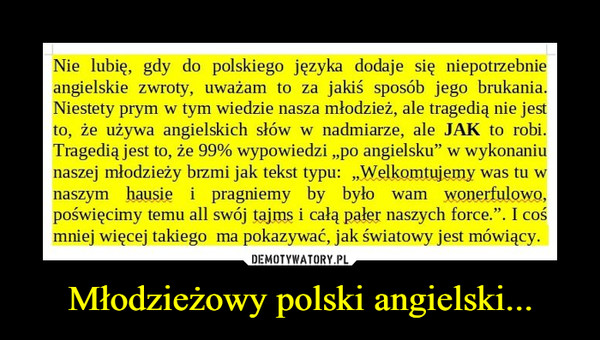 Młodzieżowy polski angielski... –  