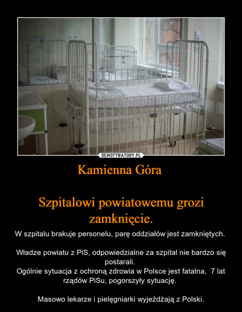 Kamienna Góra 

Szpitalowi powiatowemu grozi zamknięcie.