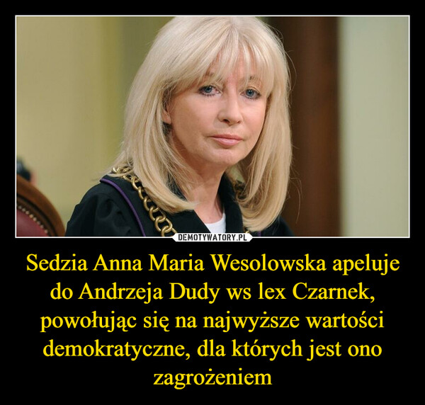Sedzia Anna Maria Wesolowska apeluje do Andrzeja Dudy ws lex Czarnek, powołując się na najwyższe wartości demokratyczne, dla których jest ono zagrożeniem –  