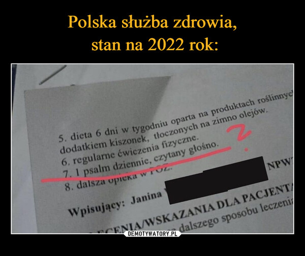 Polska służba zdrowia,
 stan na 2022 rok: