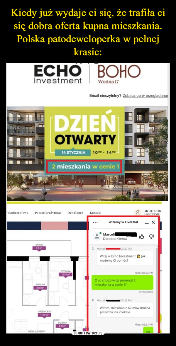 Kiedy już wydaje ci się, że trafiła ci się dobra oferta kupna mieszkania. Polska patodeweloperka w pełnej krasie: