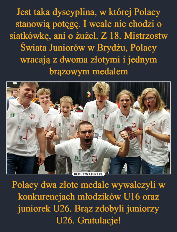 Polacy dwa złote medale wywalczyli w konkurencjach młodzików U16 oraz juniorek U26. Brąz zdobyli juniorzy U26. Gratulacje! –  KIM5502www