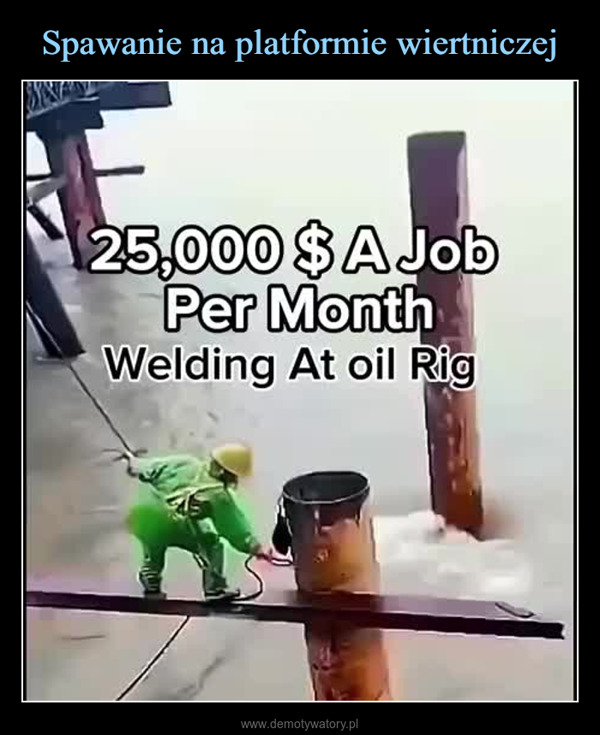  –  25,000 $A JobPer MonthWelding At oil Rig